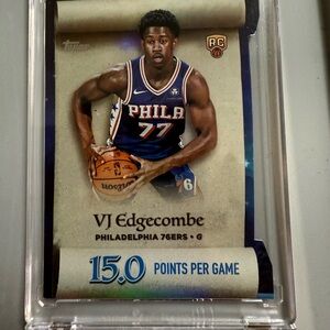 Vj Edgecombe Topps Philadelphia 76ers Rookie Card - Blue and White